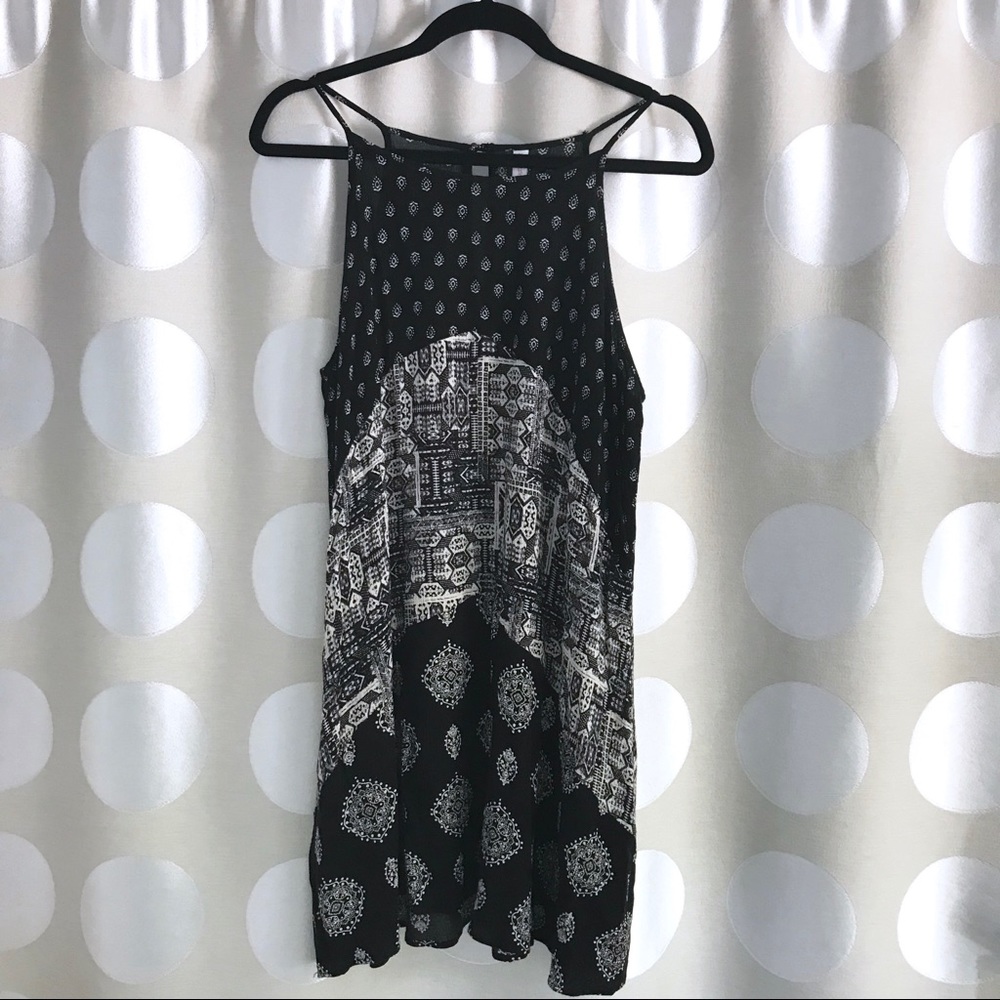 Black and White Patterned Tank Dress